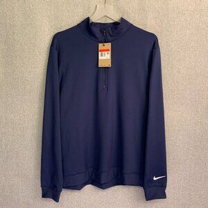 NIKE Men’s Tour Half Zip Ribbed Neck Long Sleeve Pullover LARGE Navy Blue NWT